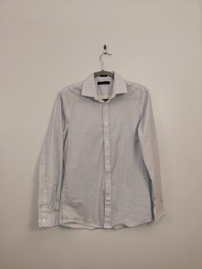 Tommy Hilfiger White Dress Shirt with Navy And Red Micropattern